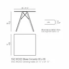 Square Design Wood och Hpl Matbord, 4 stycken - Faz Wood av Vondom Viadurini