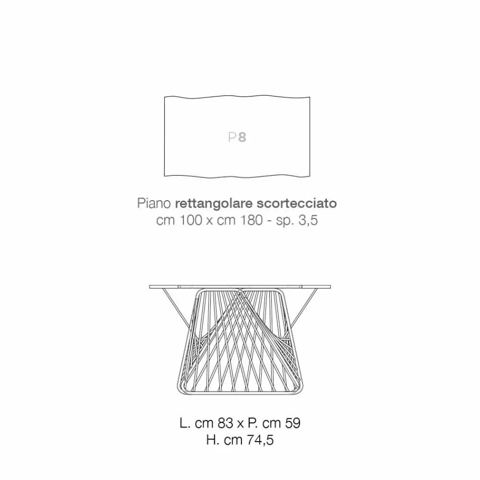 Matbord i modernt massivt trä gjord i Italien, Mitia Viadurini
