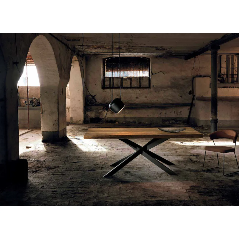 Modernt massivt matbord gjord i Italien Oncino Viadurini