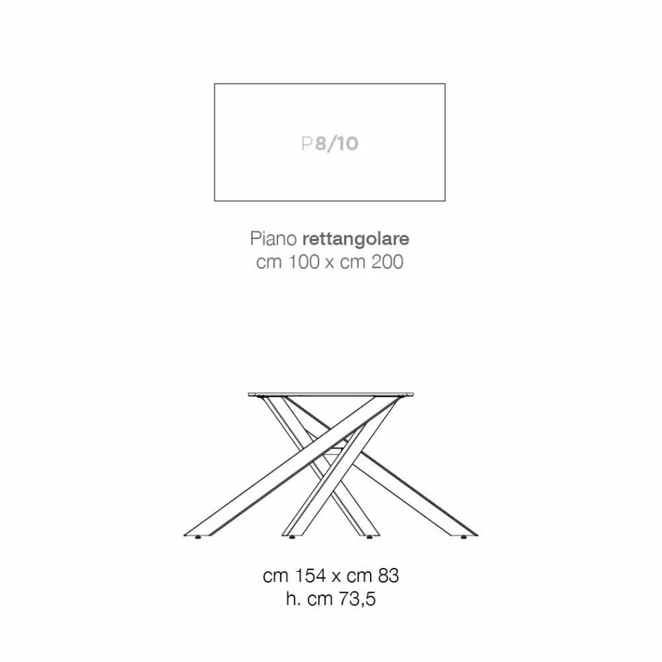 Matbord i MDF trä och modern metall gjord i Italien, Dionigi Viadurini