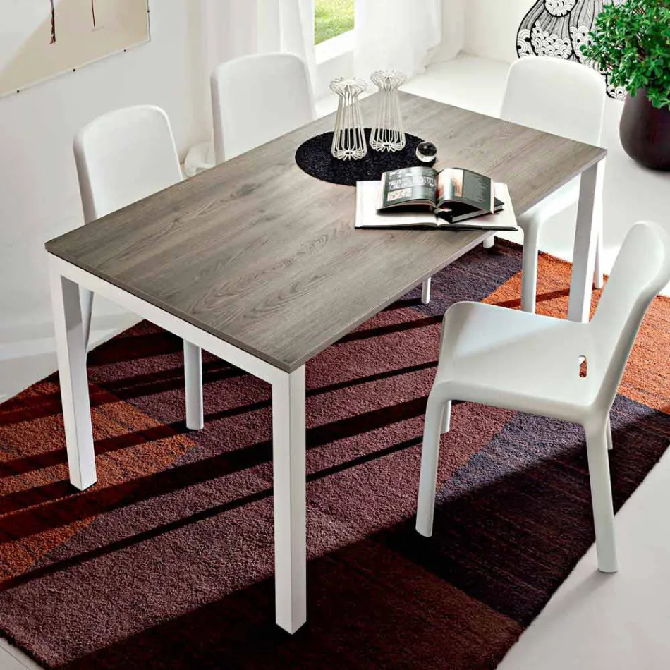 Matbord i melamin och målad metall tillverkad i Italien - Remigio Viadurini