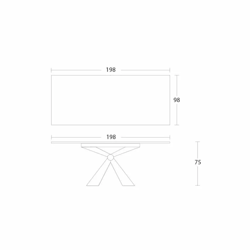 Metallbord och keramisk topp tillverkad i Italien Design - Anaconda Viadurini