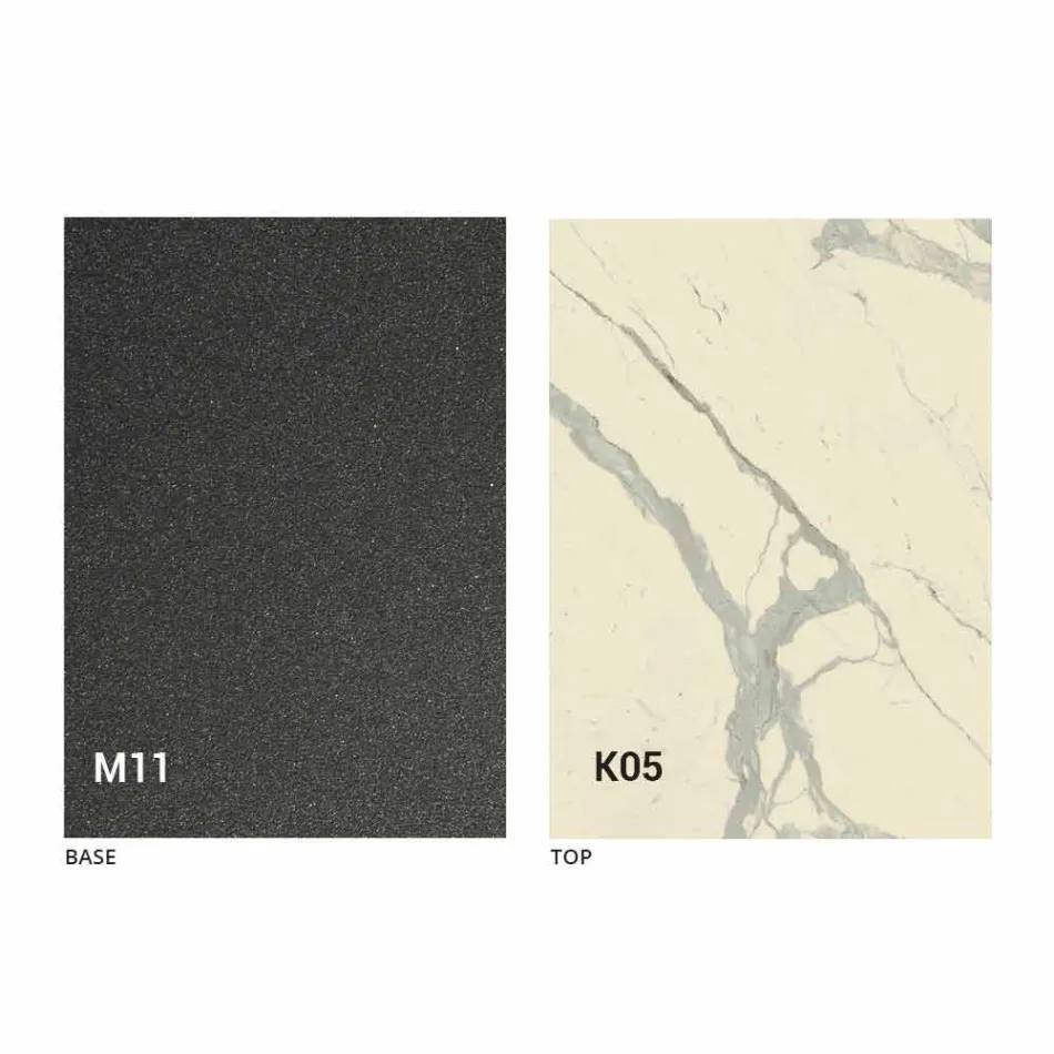 Metallbord och keramisk topp tillverkad i Italien Design - Anaconda Viadurini