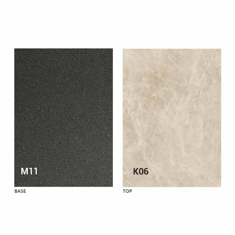 Metallbord och keramisk topp tillverkad i Italien Design - Anaconda Viadurini