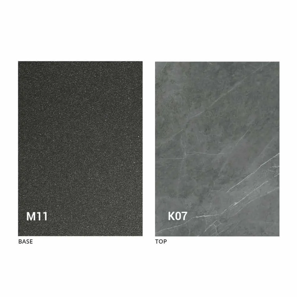 Metallbord och keramisk topp tillverkad i Italien Design - Anaconda Viadurini