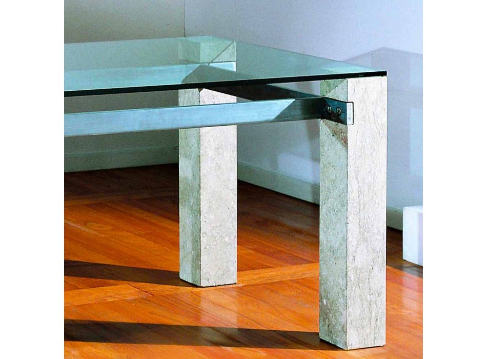 sten matbord och glas modern design EBEA Viadurini