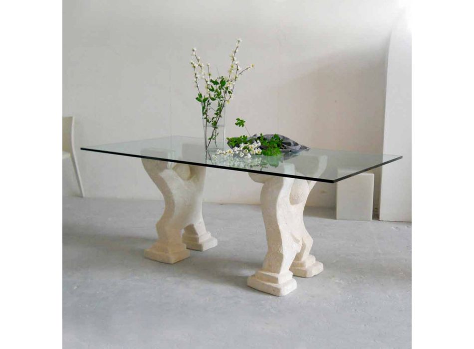 Sten matbord och modern design crystal Medusa Viadurini
