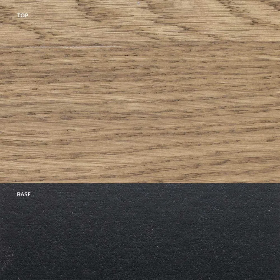 Matbord i Masellato pläterad ek och metall Tillverkat i Italien - Riad Viadurini