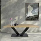 Matbord i Masellato pläterad ek och metall Tillverkat i Italien - Riad Viadurini