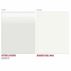 Matbord i vitt glas och målad metall tillverkad i Italien - brosch Viadurini