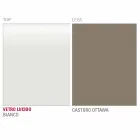 Matbord i vitt glas och målad metall tillverkad i Italien - brosch Viadurini