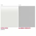 Matbord i vitt glas och målad metall tillverkad i Italien - brosch Viadurini