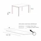 Matbord i vitt glas och målad metall tillverkad i Italien - brosch Viadurini