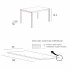 Matbord i vitt glas och målad metall tillverkad i Italien - brosch Viadurini