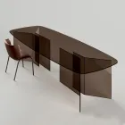 Matbord i glas med rektangulär skiva Tillverkat i Italien - Charles Viadurini