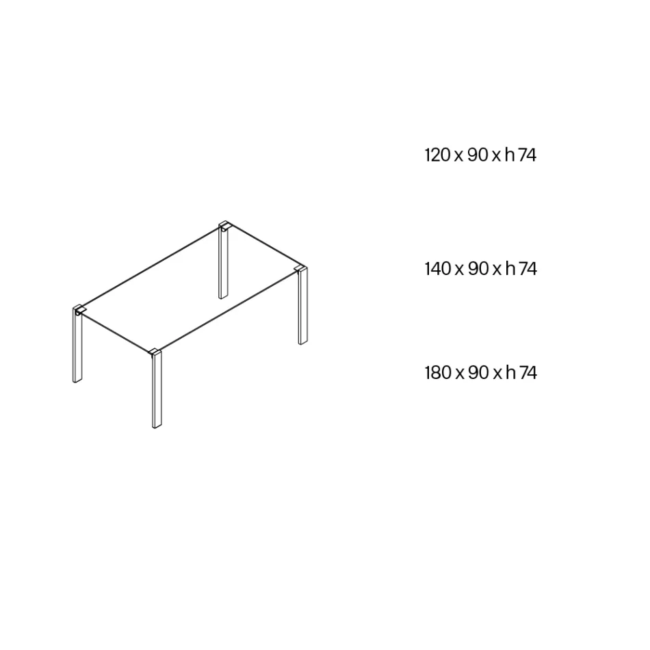 Matbord i glas och ben i ek eller Canaletto valnöt - Aschio Viadurini