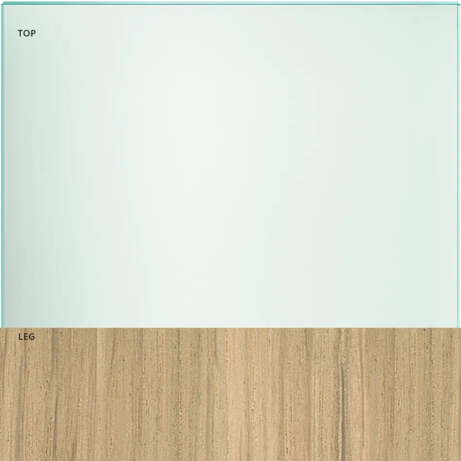 Matbord i glas och ben i ek eller Canaletto valnöt - Aschio Viadurini