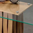 Matbord i glas och massivt trä gjord i Italien, Egisto Viadurini