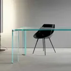 Matbord i extra klart glas Lyxig design 4 dimensioner - Kuduro Viadurini