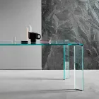 Matbord i extra klart glas Lyxig design 4 dimensioner - Kuduro Viadurini