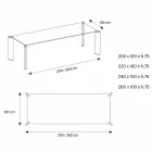 Matbord i extra klart glas Lyxig design 4 dimensioner - Kuduro Viadurini