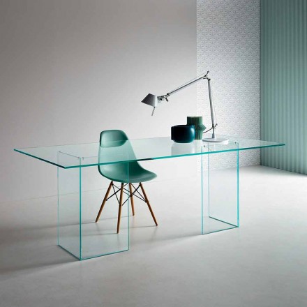Design matbord i extraklearglas 8 mått - Pollinare Viadurini