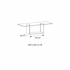 Matbord i rökt eller extremt glas och metall tillverkat i Italien - mörkbrunt Viadurini