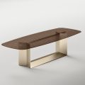 Italienskt designat matbord i smält glas i brons eller rökfärg - Moro