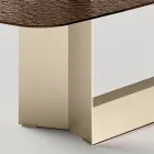 Italienskt designat matbord i smält glas i brons eller rökfärg - Moro Viadurini