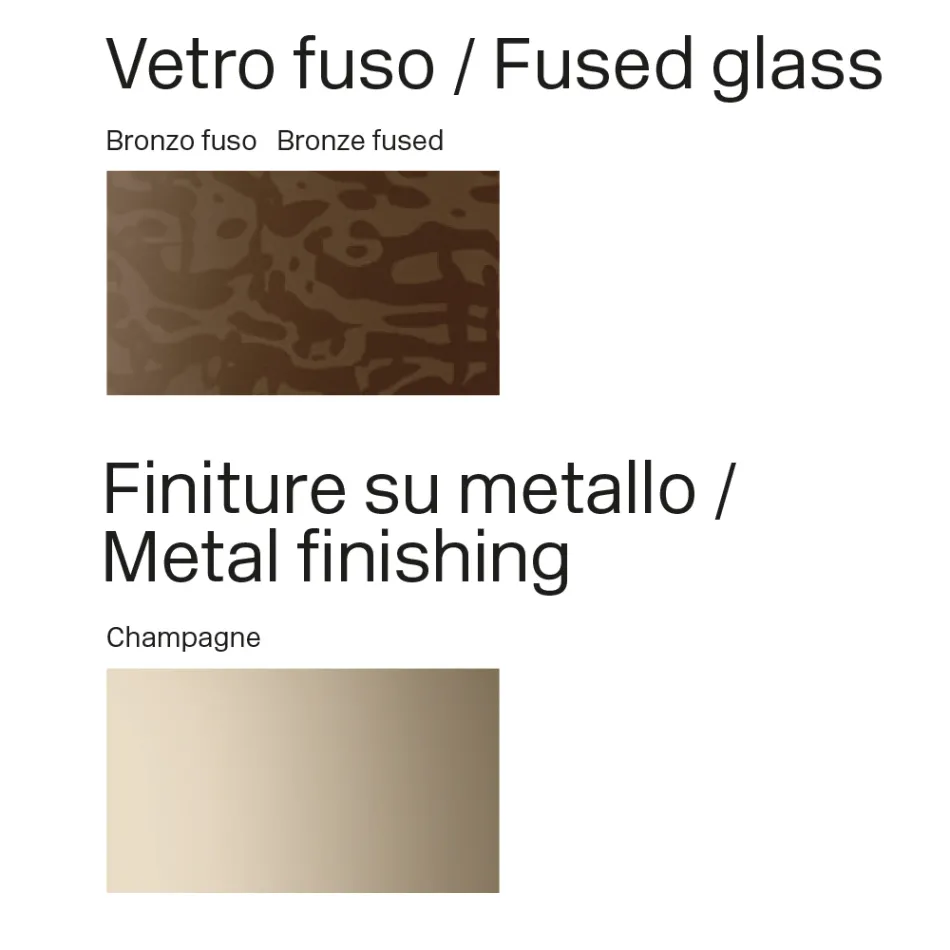 Italienskt designat matbord i smält glas i brons eller rökfärg - Moro Viadurini