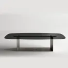 Italienskt designat matbord i smält glas i brons eller rökfärg - Moro Viadurini