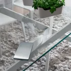 Lyxigt matbord i härdat glas och metall tillverkat i Italien - Carlino Viadurini