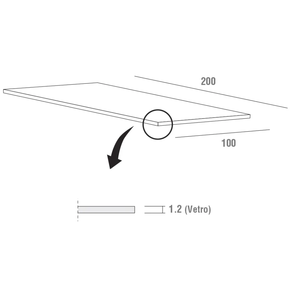 Lyxigt matbord i härdat glas och metall tillverkat i Italien - Carlino Viadurini