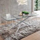 Lyxigt matbord i härdat glas och metall tillverkat i Italien - Carlino Viadurini