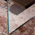 Modern matbord 100x200cm trä med glas ben Flora Viadurini