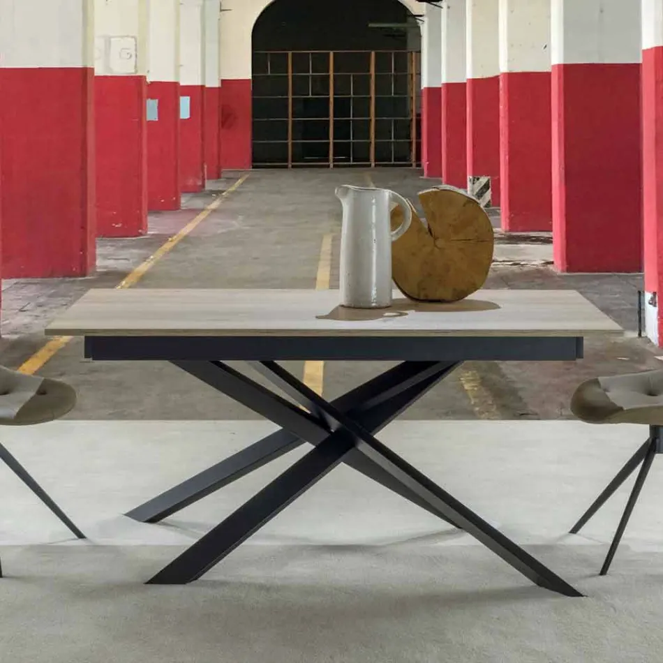 Modernt utdragbart matbord, laminatgolv - Marliana Viadurini