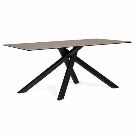 Modernt matbord med keramik och glasskiva Homemotion - Ringo Viadurini