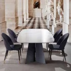 Modernt matbord med porslinstentopp - Meduno Viadurini