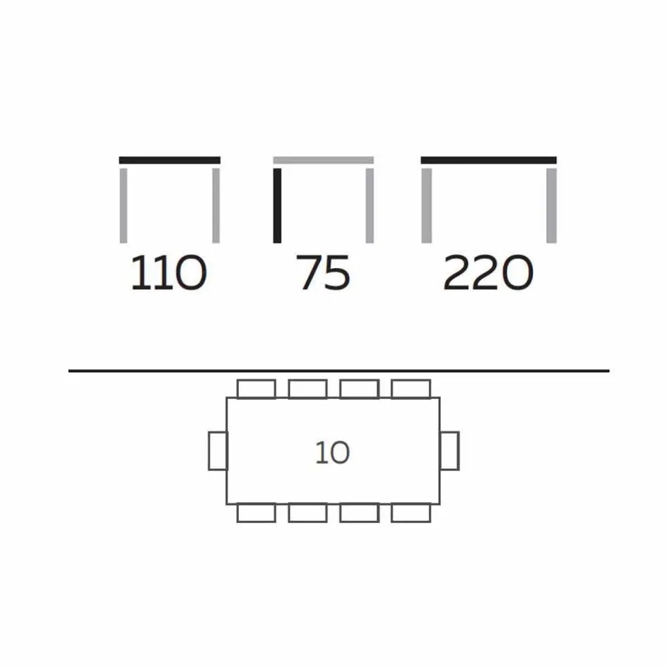 Modernt matbord i Gres och ask som tillverkas i Italien - Croma Viadurini