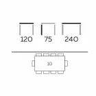 Modernt matbord i Gres och ask som tillverkas i Italien - Croma Viadurini