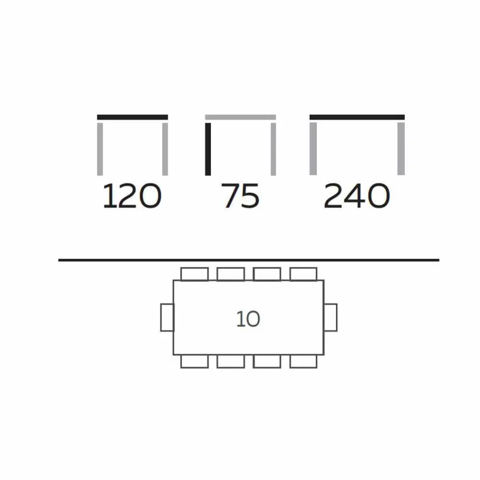 Modernt matbord i Gres och ask som tillverkas i Italien - Croma Viadurini