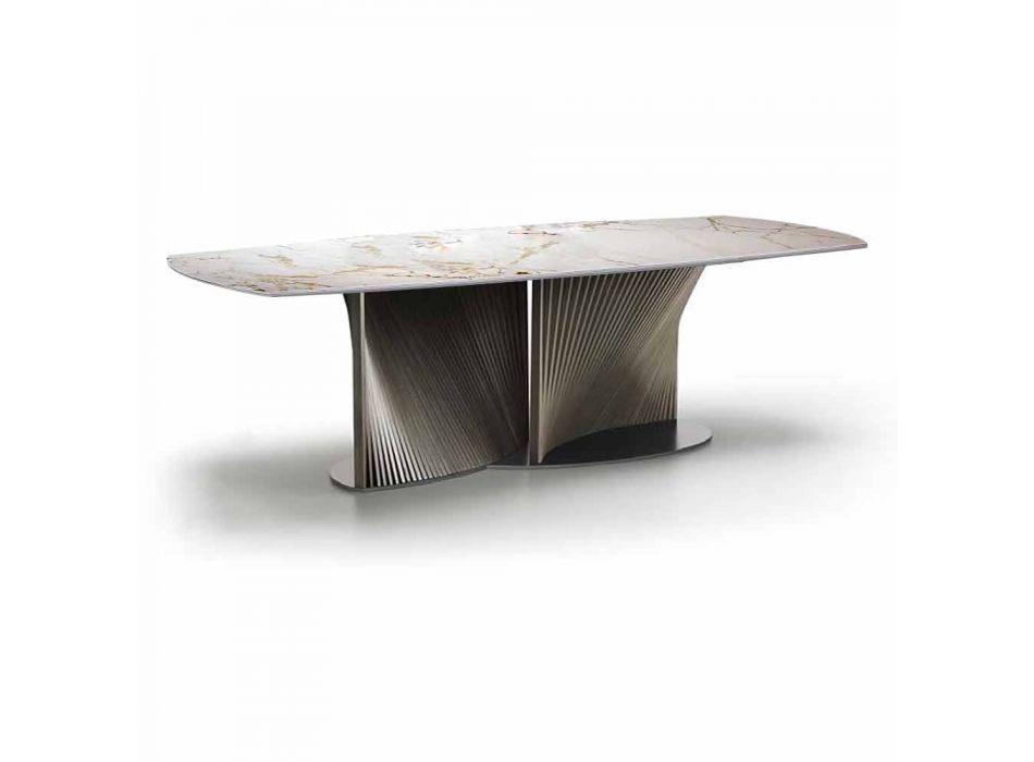 Modernt matbord i Gres och ask som tillverkas i Italien - Croma Viadurini