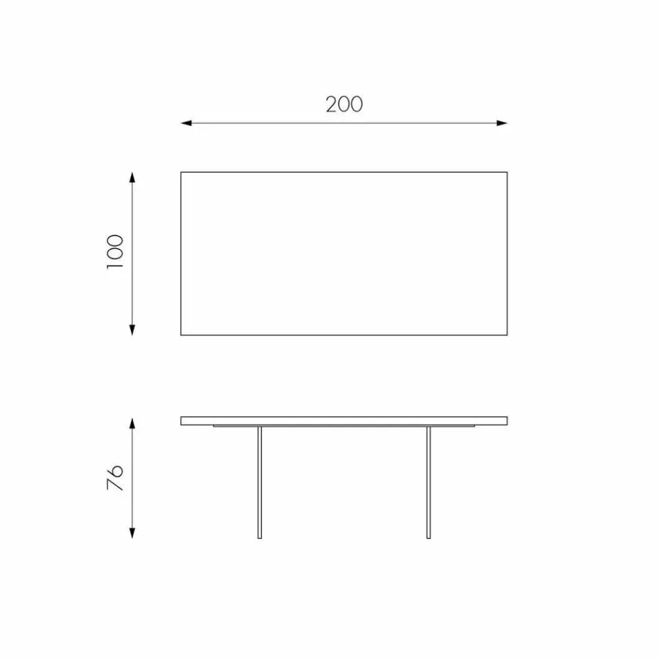 Modernt matbord i ekfaner, Nico glasben Viadurini