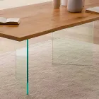 Modernt matbord i knuten ek och glas tillverkat i Italien - Sibillo Viadurini