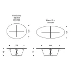 Ovalt matbord med glasskiva och bas Tillverkat i Italien - Tiseo Viadurini