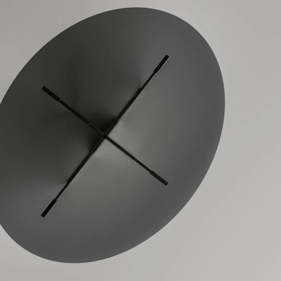 Ovalt matbord med glasskiva och bas Tillverkat i Italien - Tiseo Viadurini