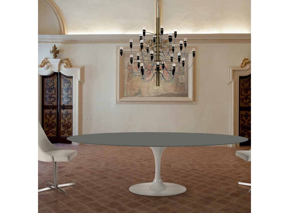 Ovalt matbord med lyx Made in Italy Fenix Top - Dollars Viadurini