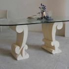 oval matbord av sten och klassisk design crystal Arachne Viadurini