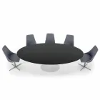 Ovalt matbord i laminat och aluminium Tillverkat i Italien, Precious - Dollars Viadurini