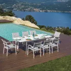 Utdragbart utomhusmatbord upp till 240 cm i aluminium - Levanto Viadurini